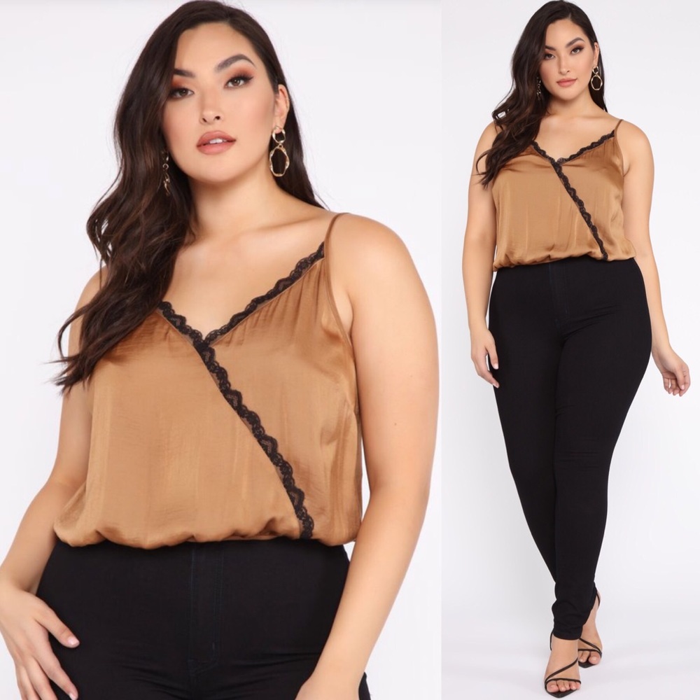 Mocha Cami w/ Black Lace